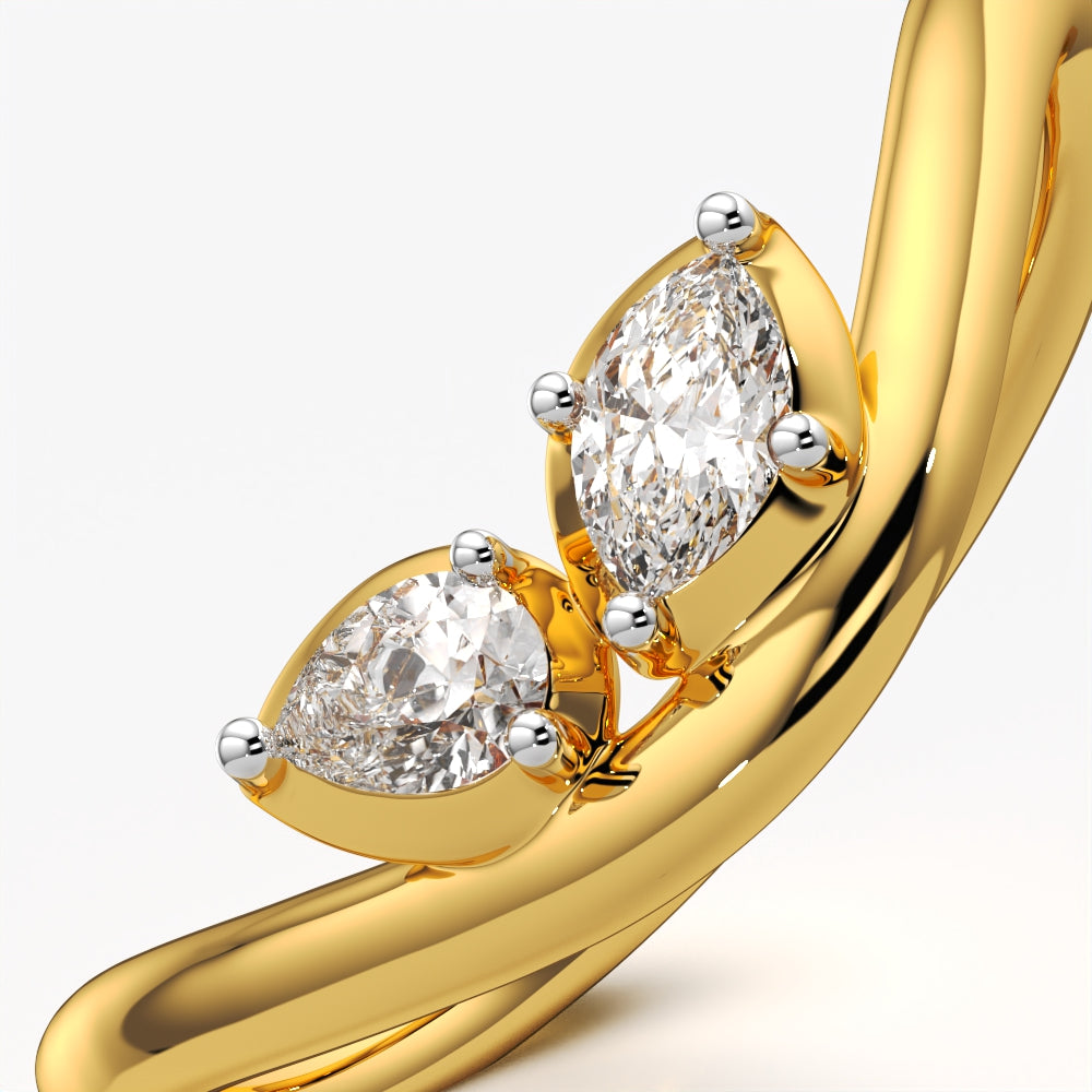 Toi et Moi Pear and Marquise Ring