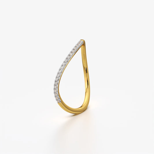 Moissanite Wishbone Curved Ring