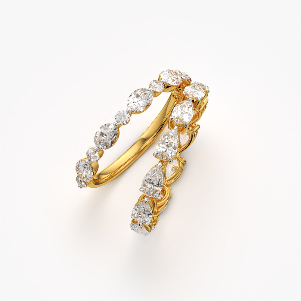 Pear and Oval Eternity Band Set