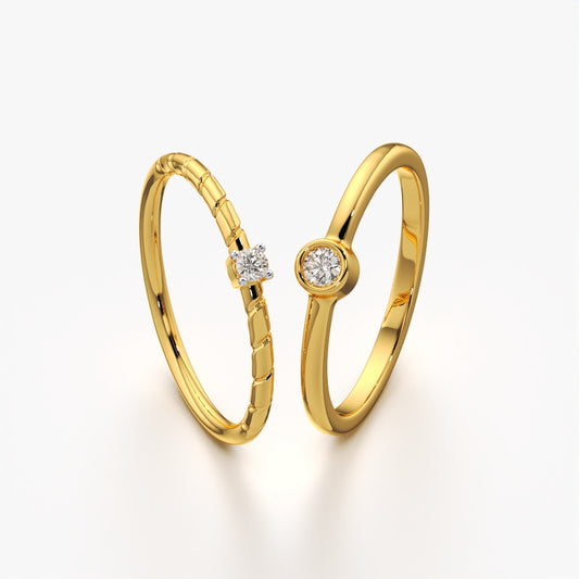 Round Diamond Solitaire Ring Set