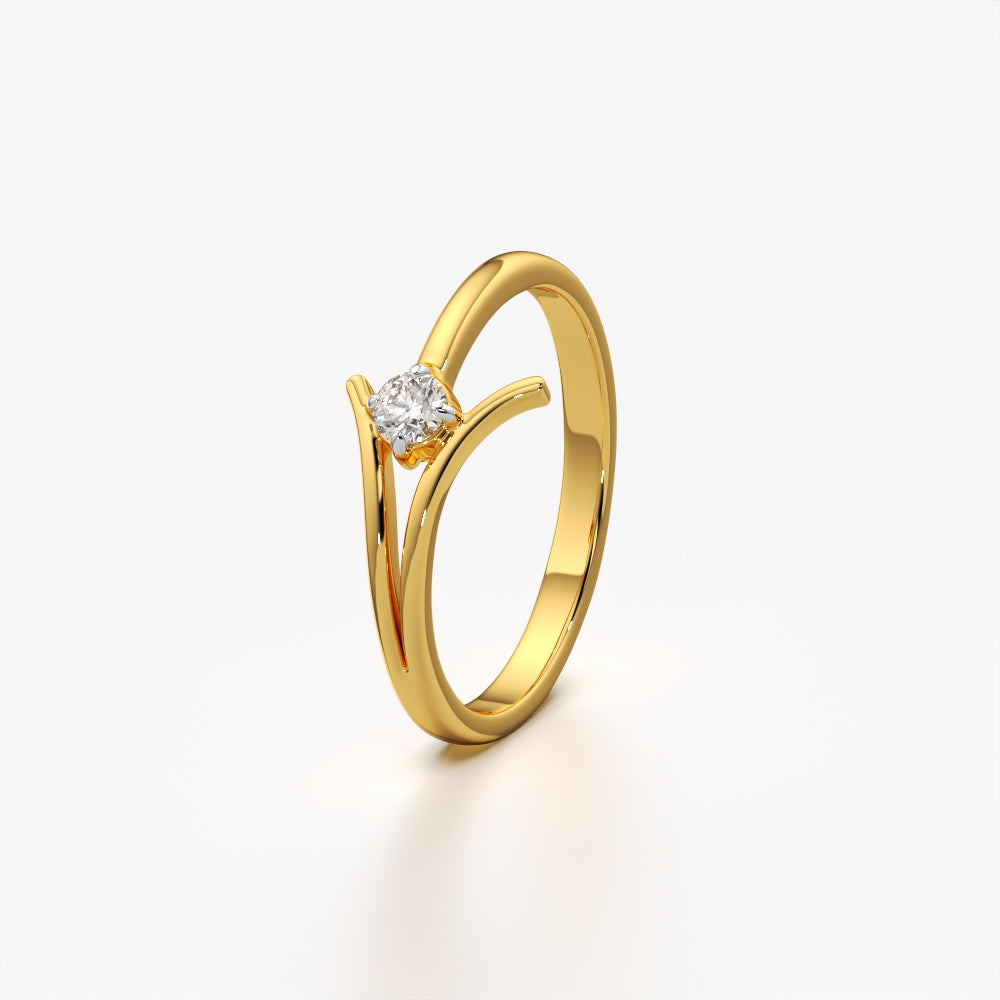 Crossover Tension Solitaire Ring