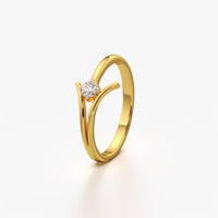 Crossover Tension Solitaire Ring