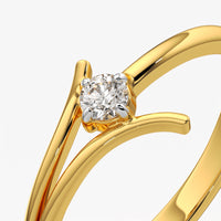Crossover Tension Solitaire Ring