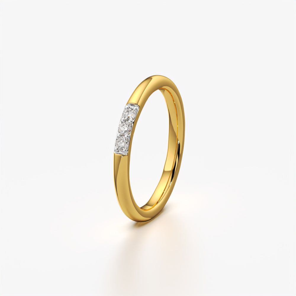 Three Stone Pave Bar Ring