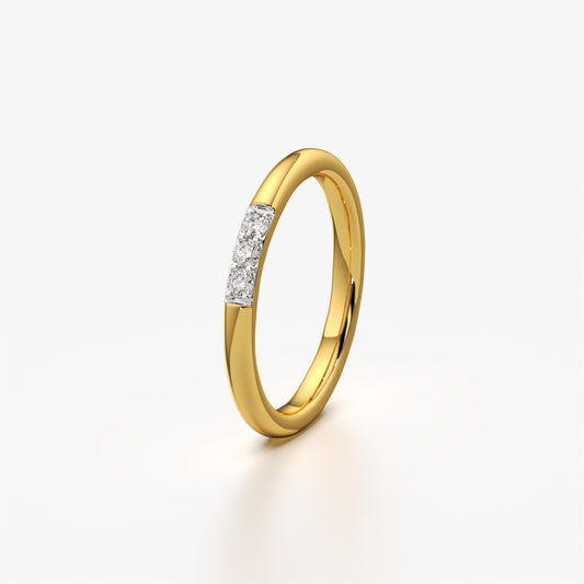 Three Diamond Thin Stacking Ring