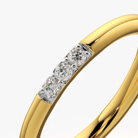 Three Stone Pavé Bar Ring