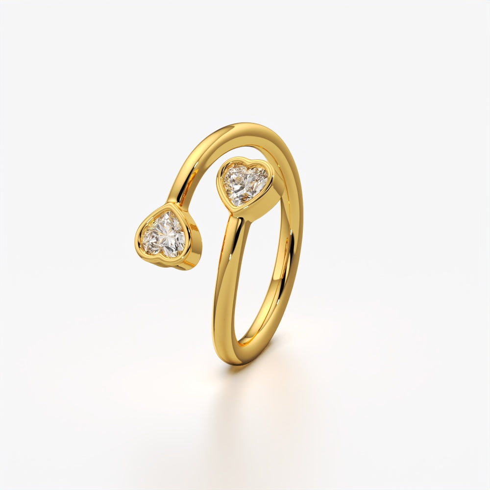 Double Heart Diamond Ring