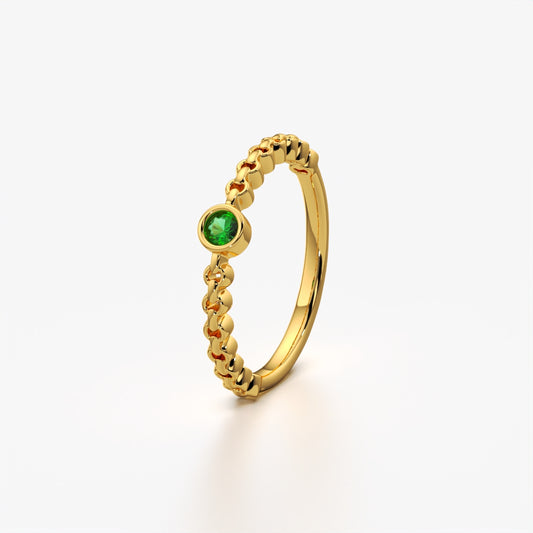 Emerald Green Chain Link Ring