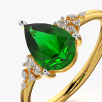 Pear Cluster Accent Ring