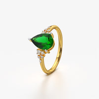 Pear Cluster Accent Ring