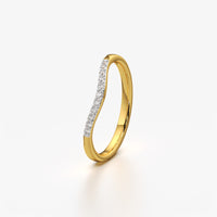 Curved Wishbone Pavé Stacking Ring