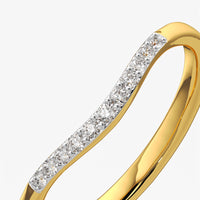 Curved Wishbone Pavé Stacking Ring