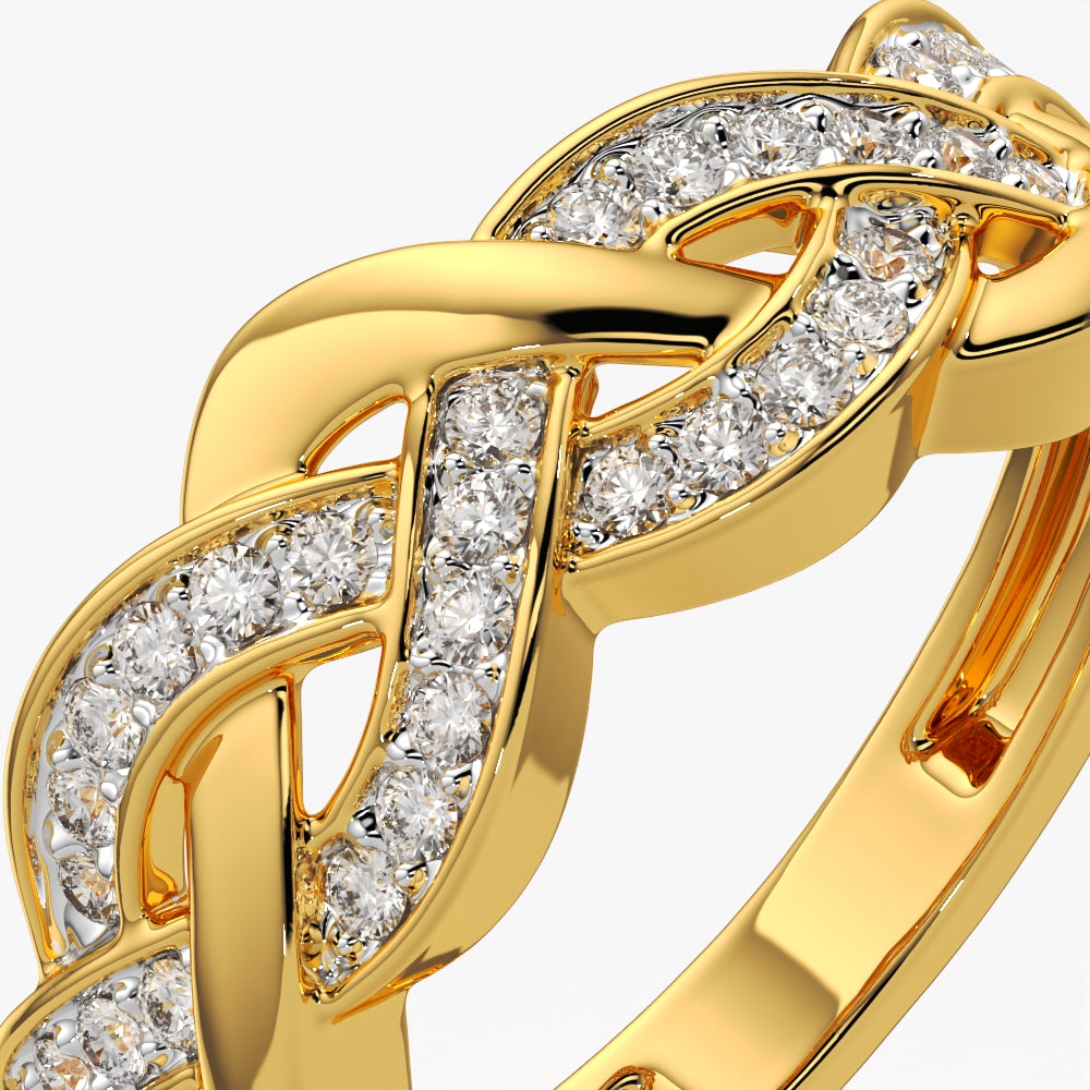 Braided Pave Statement Ring