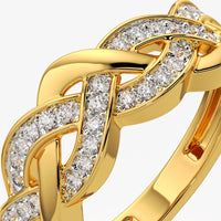 Braided Pave Statement Ring