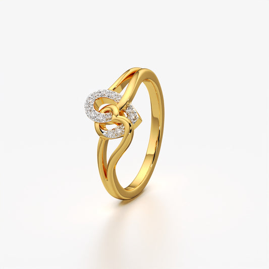 Interlocking Double Heart Ring