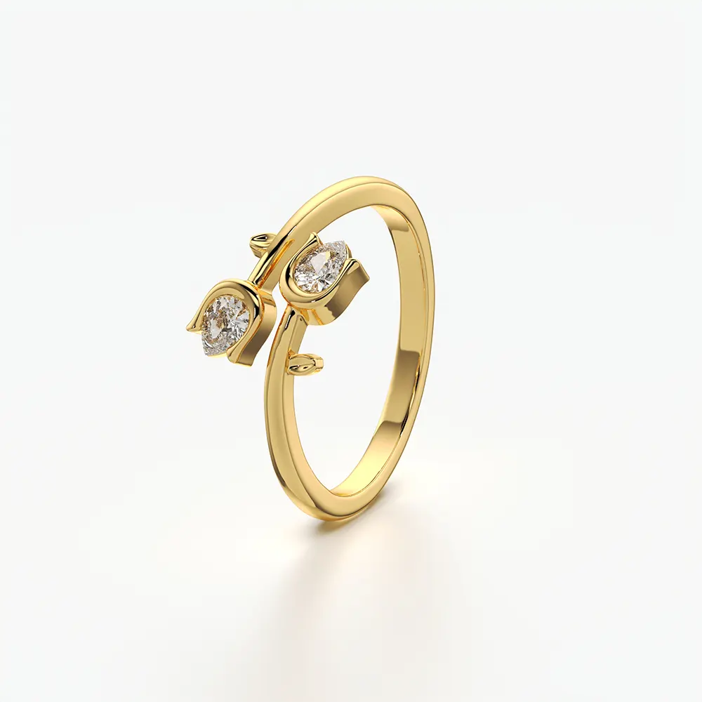 Open Tulip Bud Ring