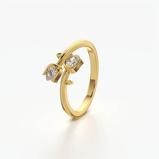 Open Tulip Bud Ring