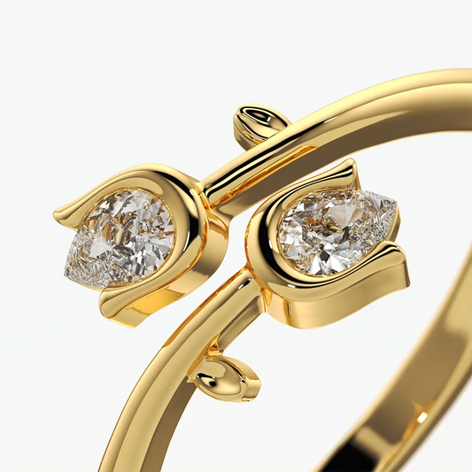 Open Tulip Bud Ring