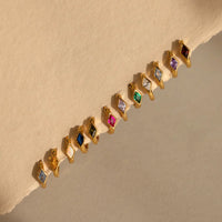 Kite Bezel Huggie Hoop Colour Stone Earrings