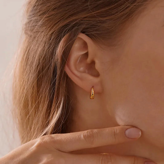 Celestial Scatter Dome Huggie Hoop Earrings