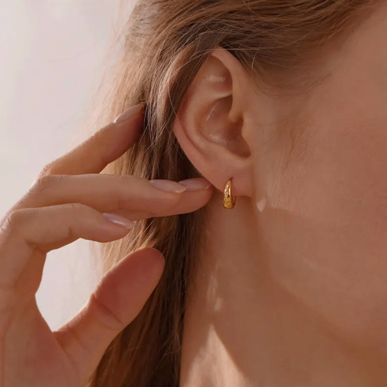 Celestial Scatter Dome Huggie Hoop Earrings