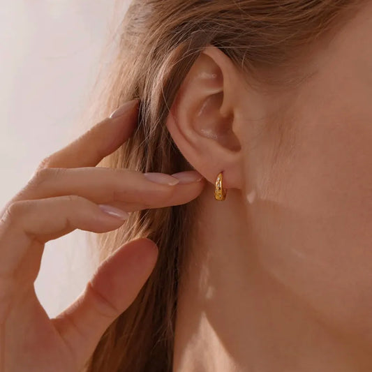 Celestial Scatter Dome Huggie Hoop Earrings