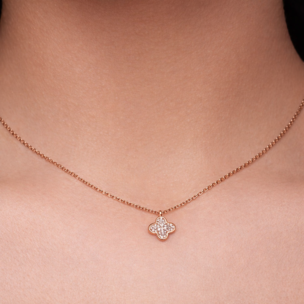 Pave Clover Necklace