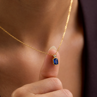 Cushion Cut Bezel Necklace