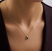 Cushion Cut Bezel Necklace