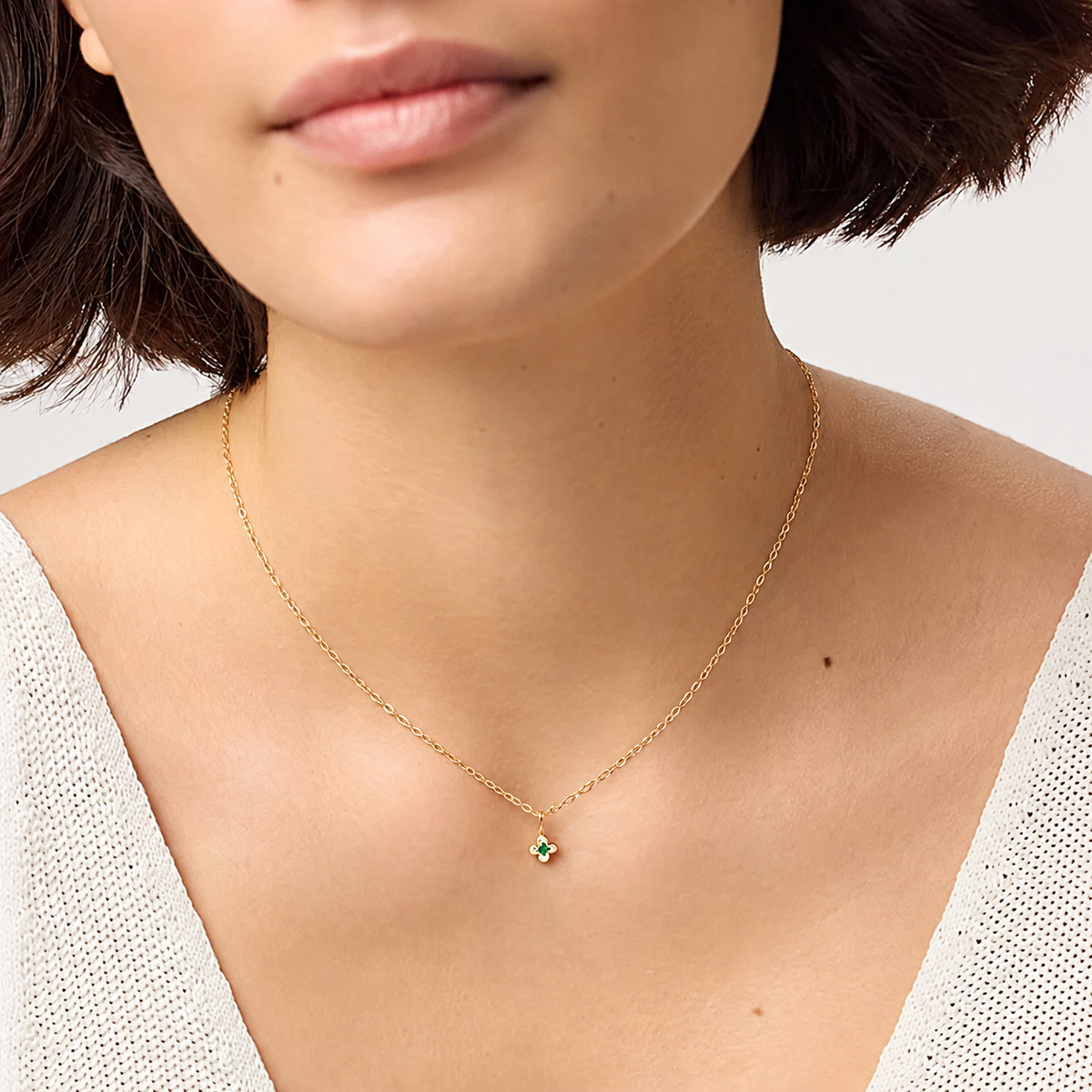 Lucky Bloom Clover Pendant Necklace