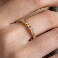 Alternating Marquise and Round Half Eternity Ring
