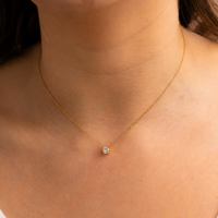 Tiny Solitaire Pendant Necklace