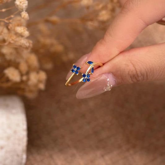 Colour Stone Flower Wrap Ring