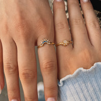 Sunburst Pavé Stacking Ring