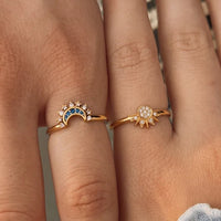 Sunburst Pavé Stacking Ring