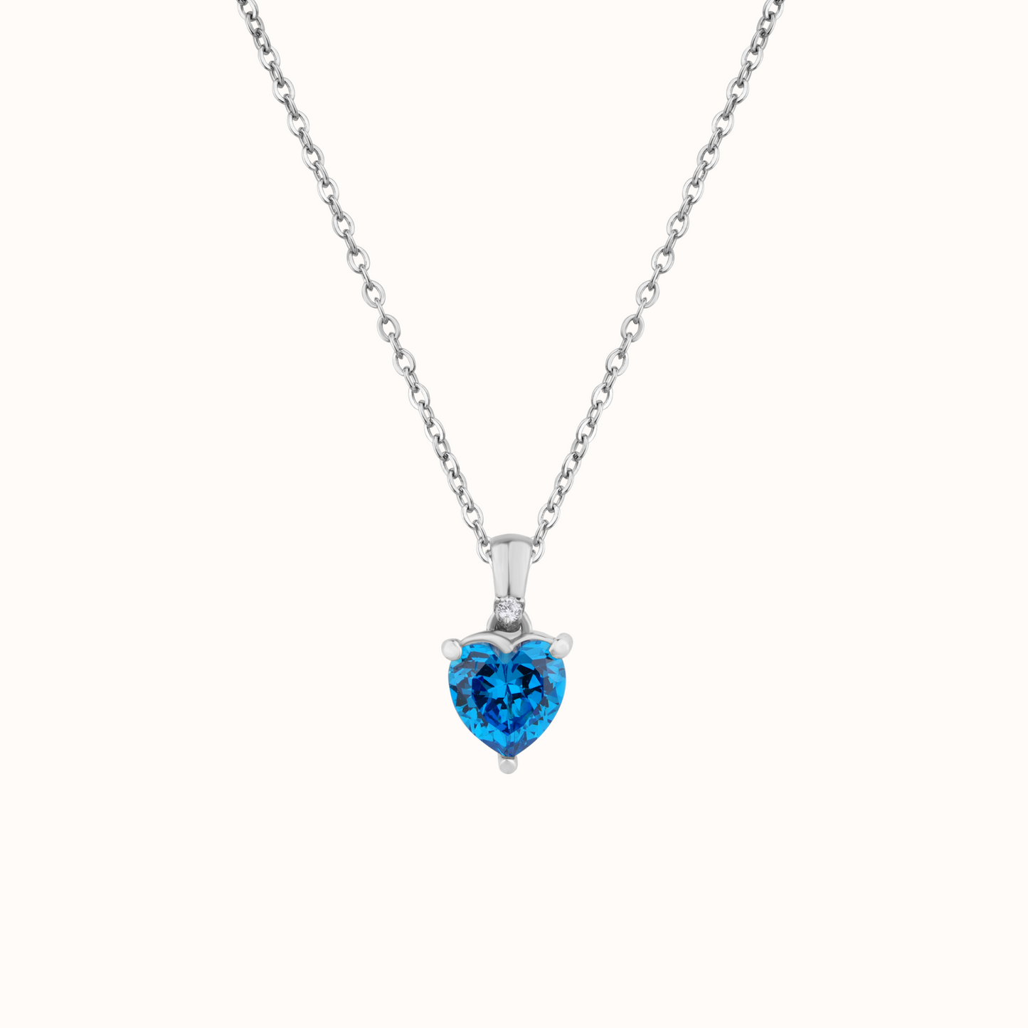 Brilliant Blue Heart Silver Pendant