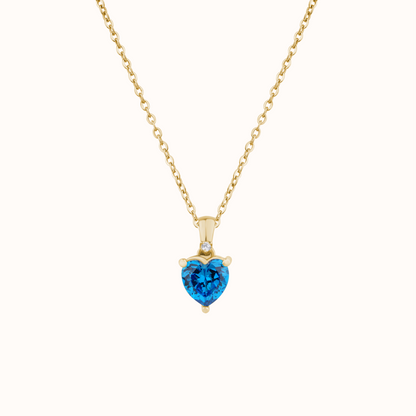 Brilliant Blue Heart Silver Pendant