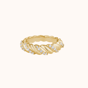 Sparkling Diamond Twisted Ring - KYMEE