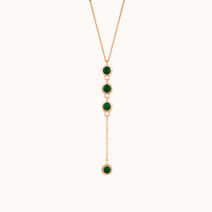 Green Diamond Drop Necklace