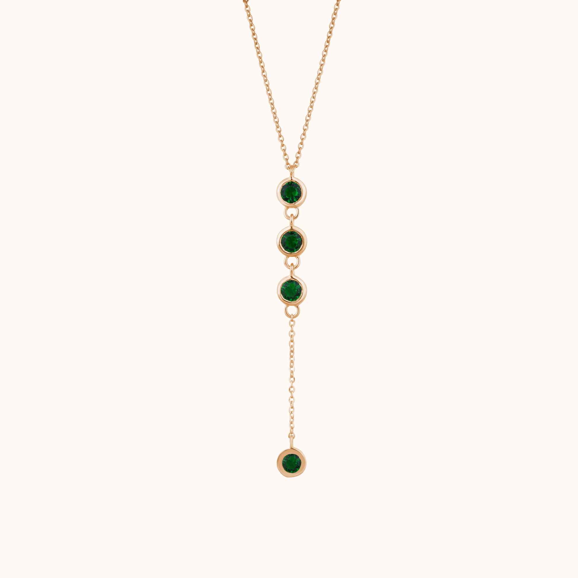 Green Diamond Drop Necklace