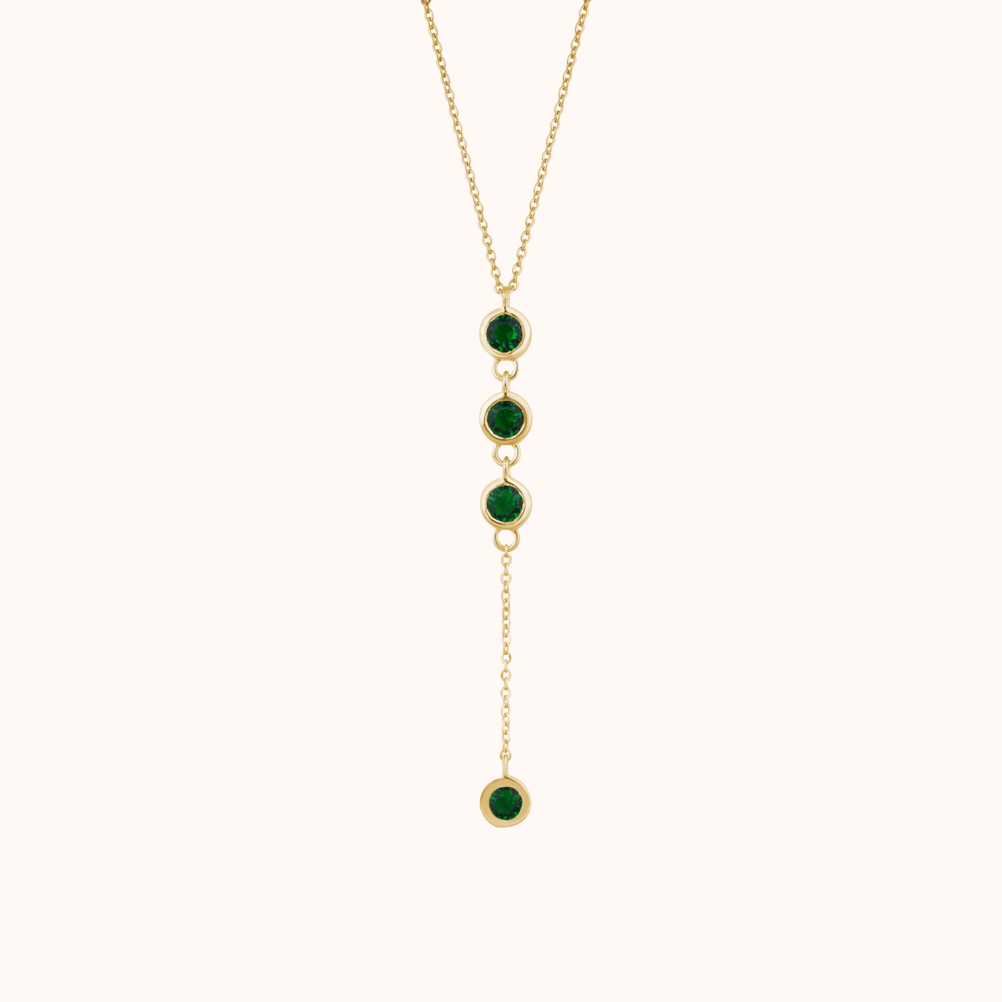 Green Diamond Drop Necklace