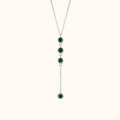 Green Diamond Drop Necklace