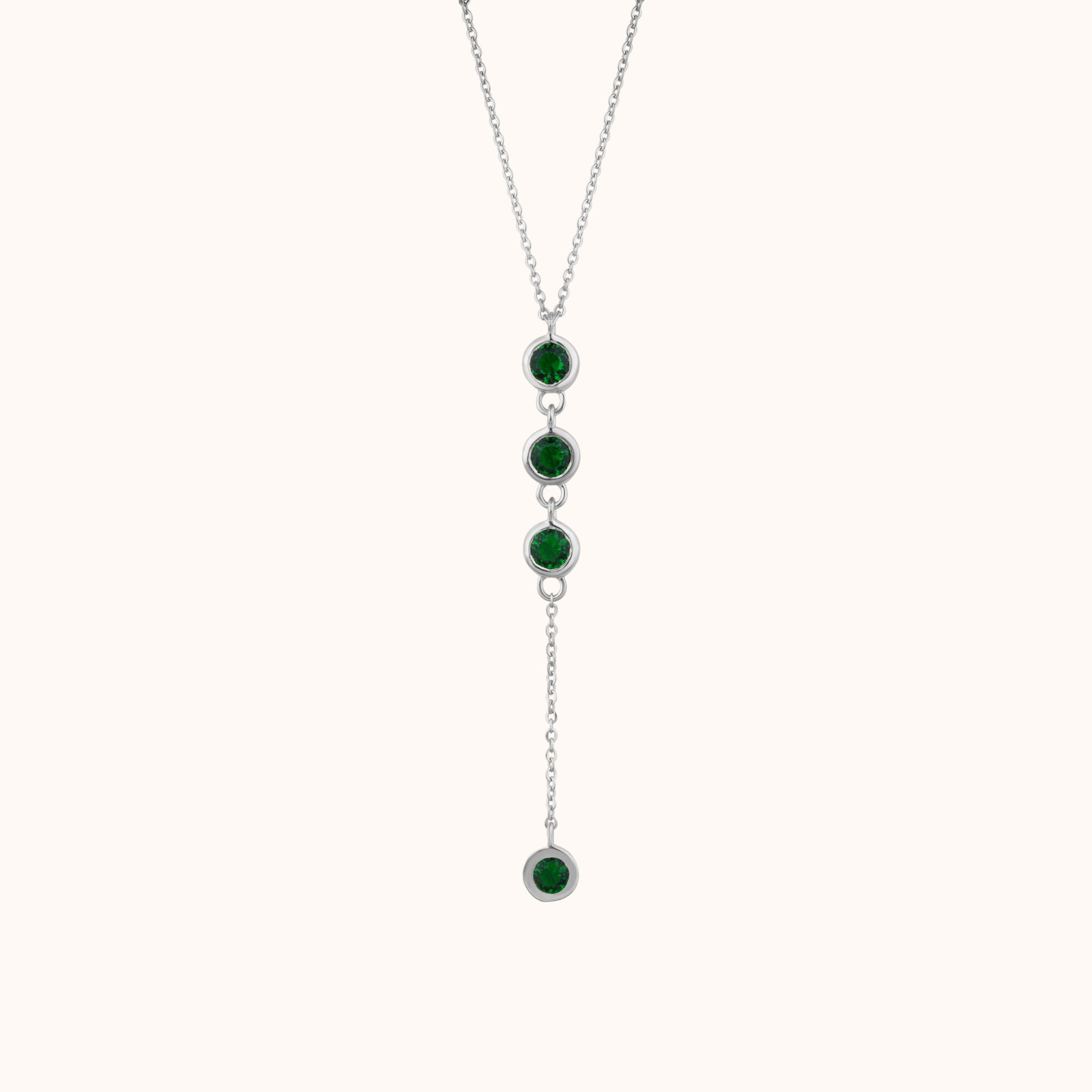 Green Diamond Drop Necklace
