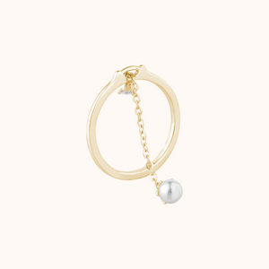 Sleek Silver Dangle Ring - KYMEE