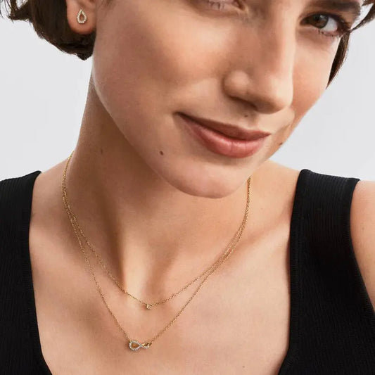 Dainty Sideways Infinity Pendant Necklace