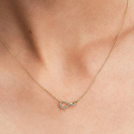 Dainty Sideways Infinity Pendant Necklace
