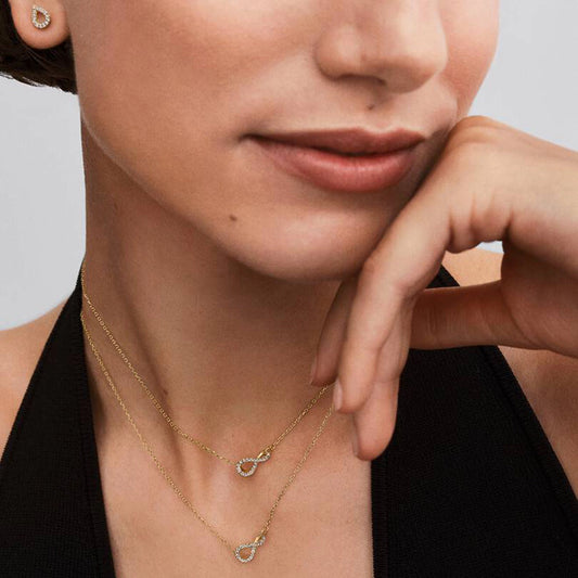 Dainty Sideways Infinity Pendant Necklace