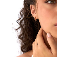 Paved CZ Mini Huggie Hoop Earrings