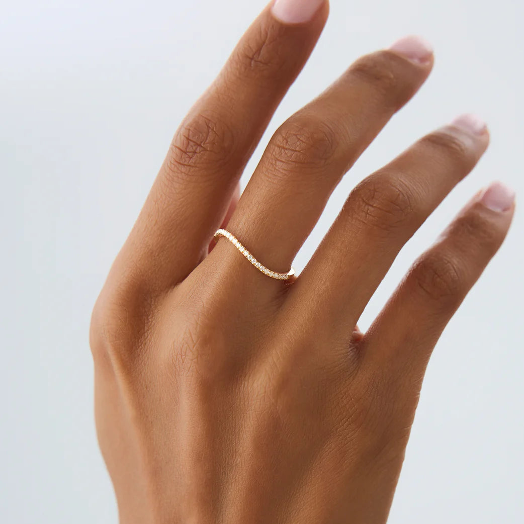 Moissanite Wishbone Curved Ring