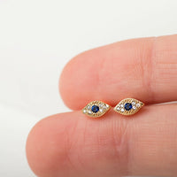 Evil Eye Marquise Stud Earrings